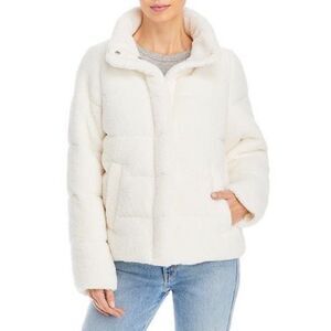 Bagatelle NYC White Cream Bouclé Puffer Coat Extra Soft Winter Jacket NWT Size M